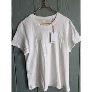 NWT Quince 100% Organic Cotton White T Shirt, Large